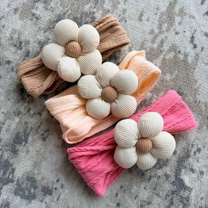 Set 3, Large Baby Daisy Headbands